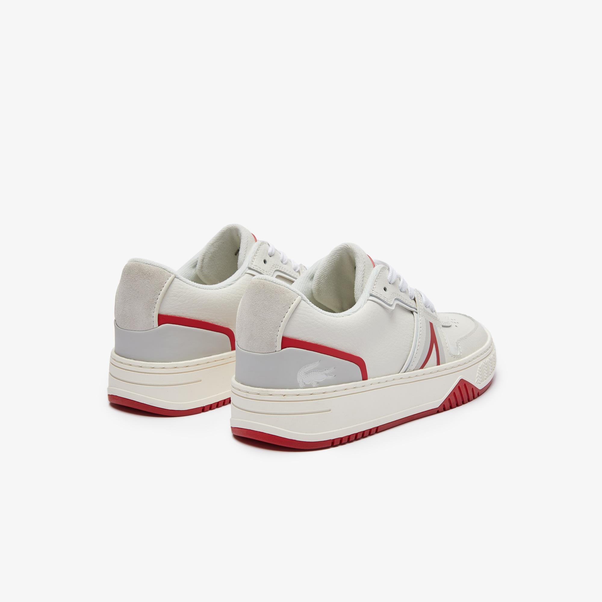 Lacoste L001 0321 1 Sfa Kadın Deri Beyaz - Kırmızı Sneaker