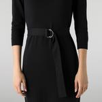 Lacoste Kadın Regular Fit Uzun Kollu Boğazlı Yaka Siyah Elbise