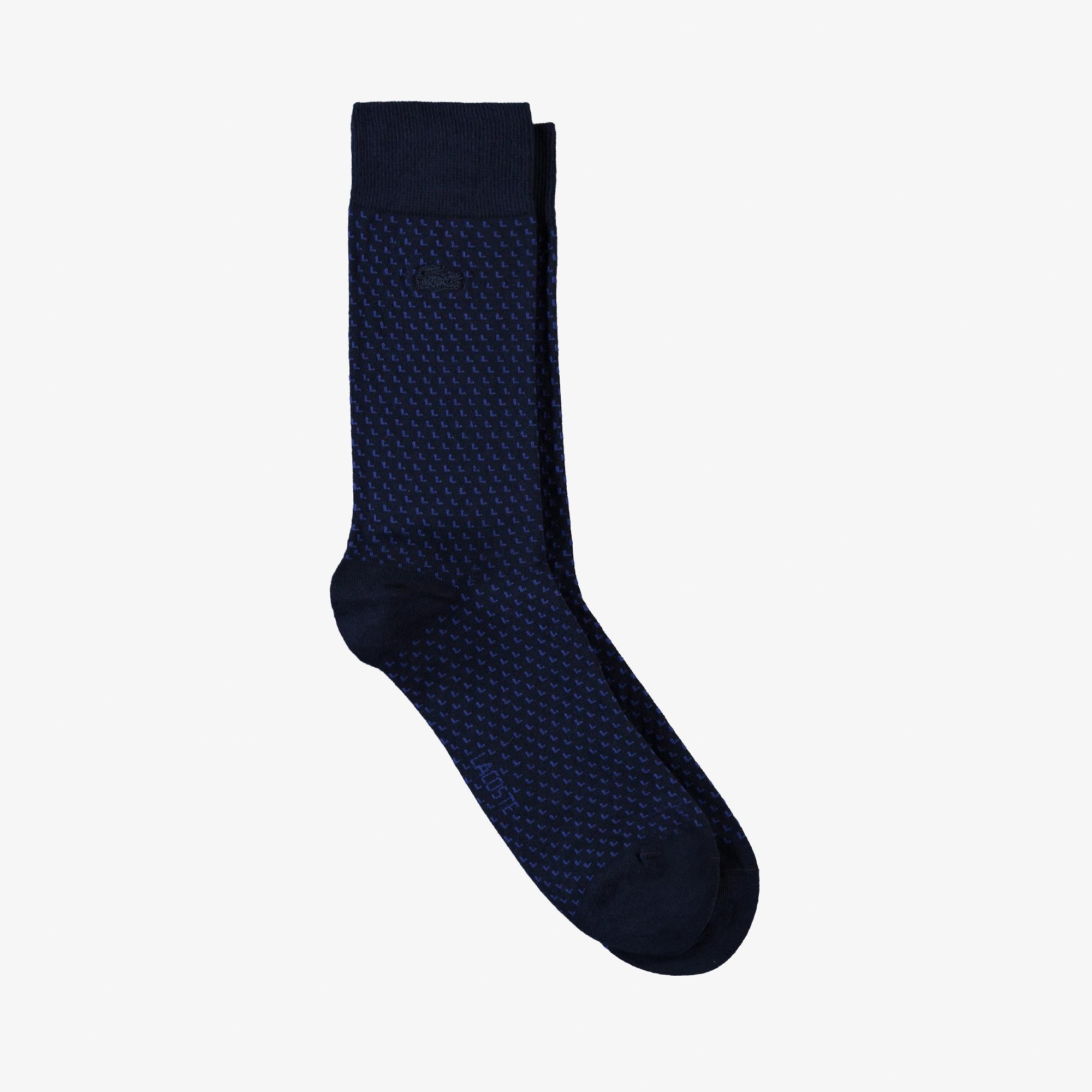Lacoste Erkek Uzun Desenli 2'li Lacivert Çorap