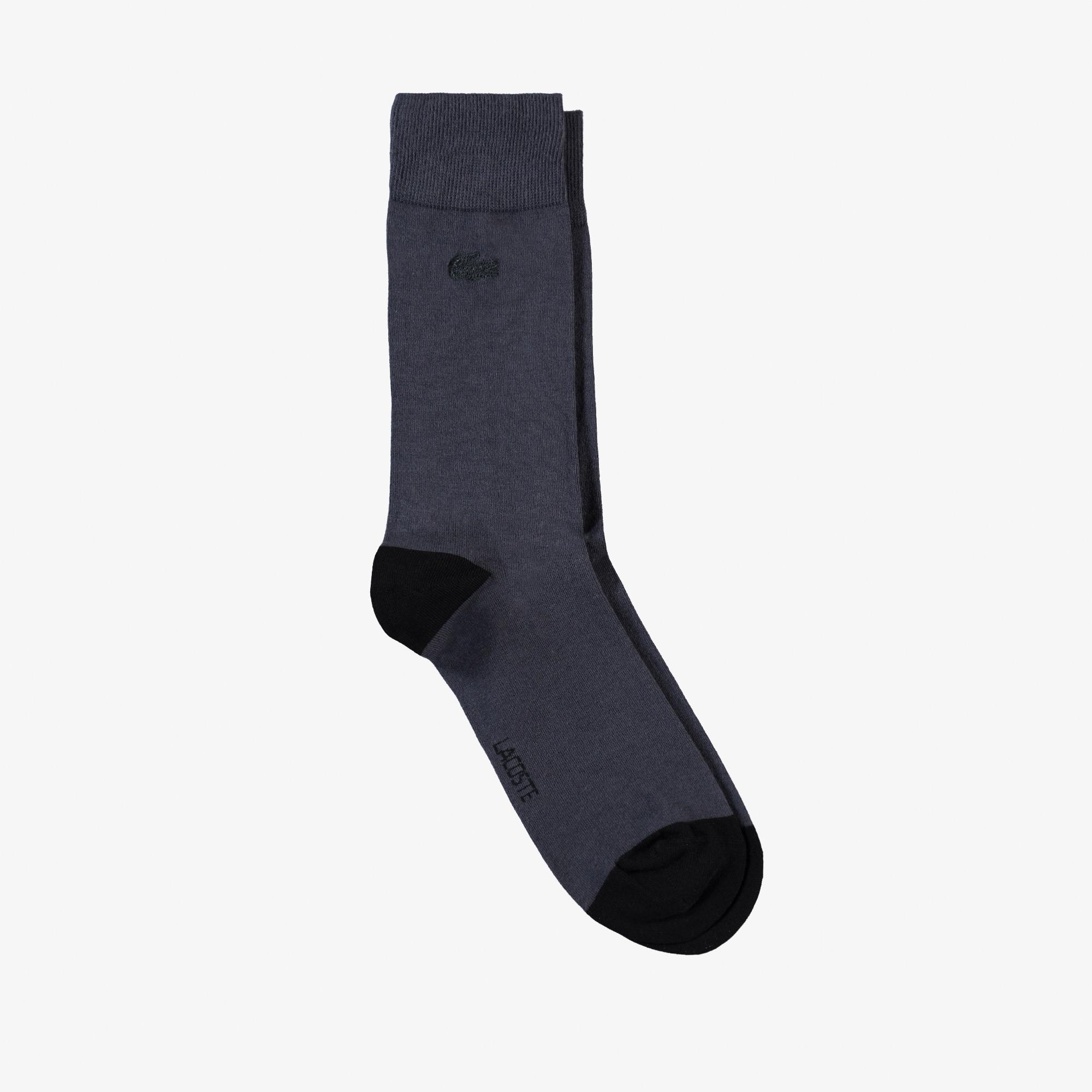 Lacoste Erkek Uzun Desenli 2'li Siyah Çorap. 1
