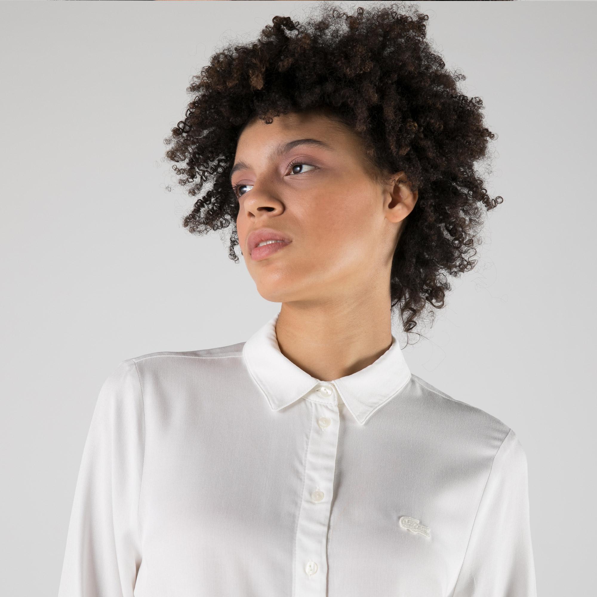 Lacoste Kadın Regular Fit Beyaz Gömlek. 5