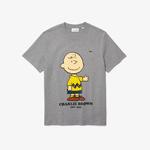 Lacoste X Peanuts Erkek Regular Fit Bisiklet Yaka Baskılı Gri T-Shirt