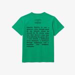 Lacoste X Peanuts Erkek Çocuk Bisiklet Yaka Baskılı Yeşil T-Shirt
