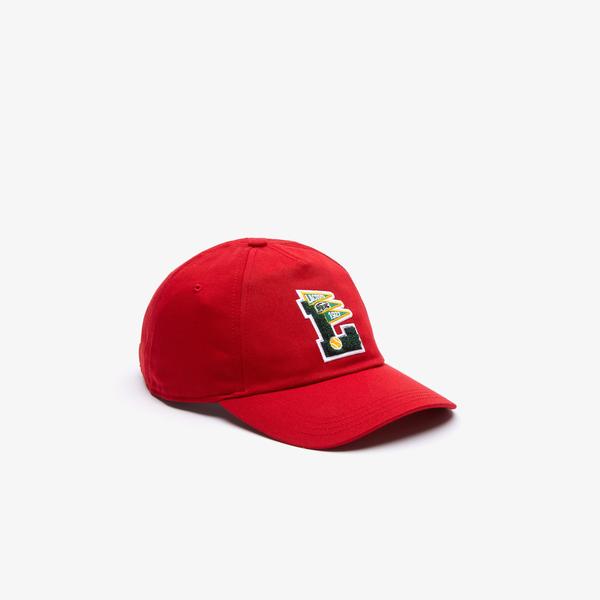 Lacoste SPORT Erkek Baskılı Kırmızı Şapka