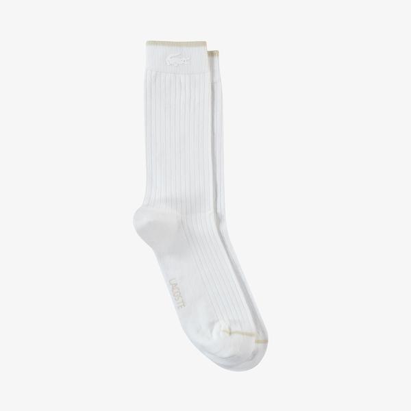 Lacoste Unisex Uzun Beyaz Çorap