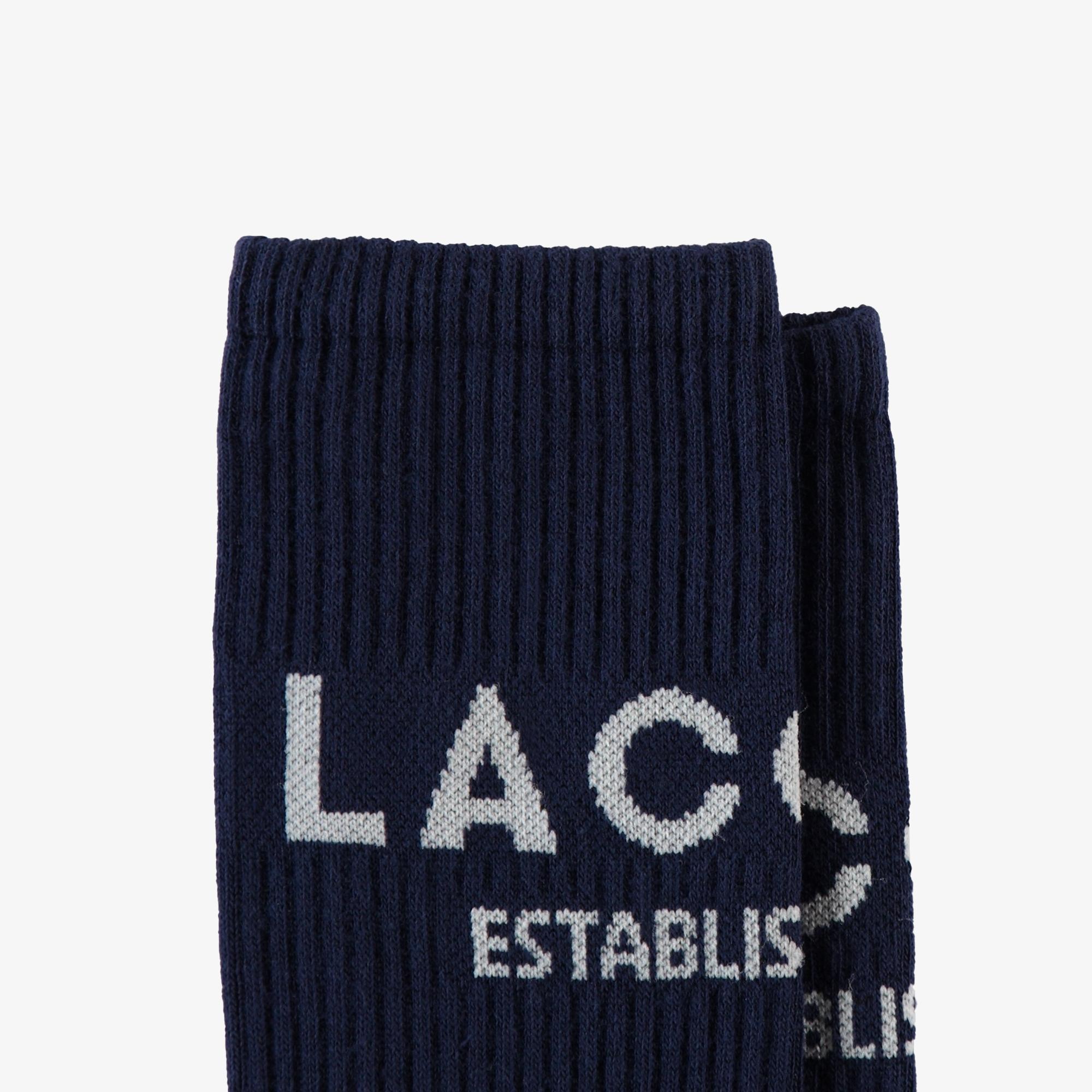 Lacoste Unisex Uzun Baskılı Lacivert Çorap. 3