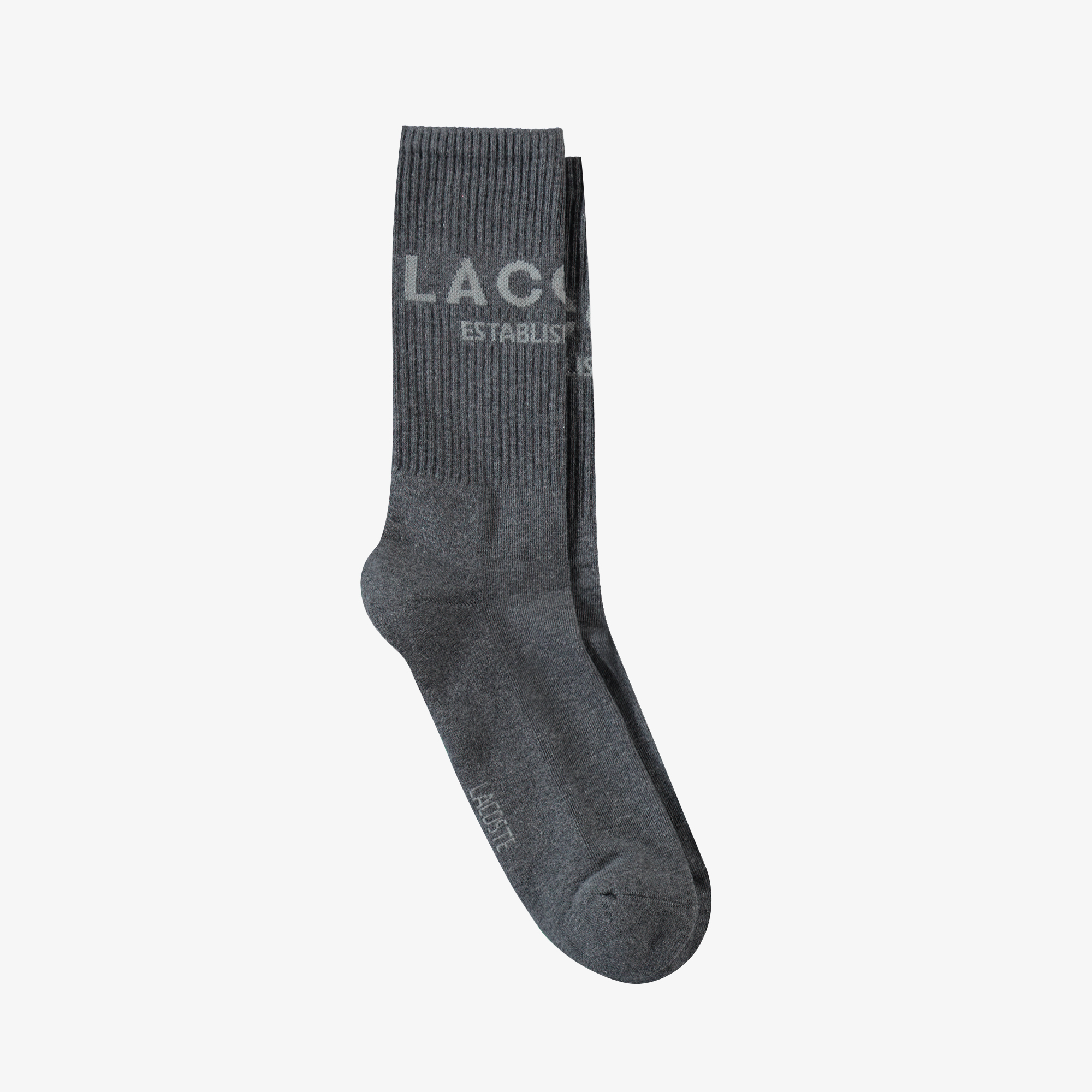 Lacoste Unisex Uzun Baskılı Koyu Gri Çorap. 1