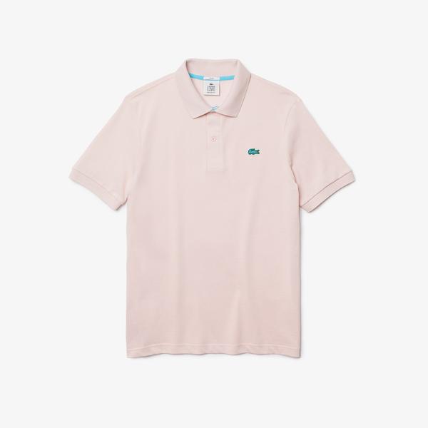 Lacoste L!VE Unisex Relaxed Fit Pembe Polo