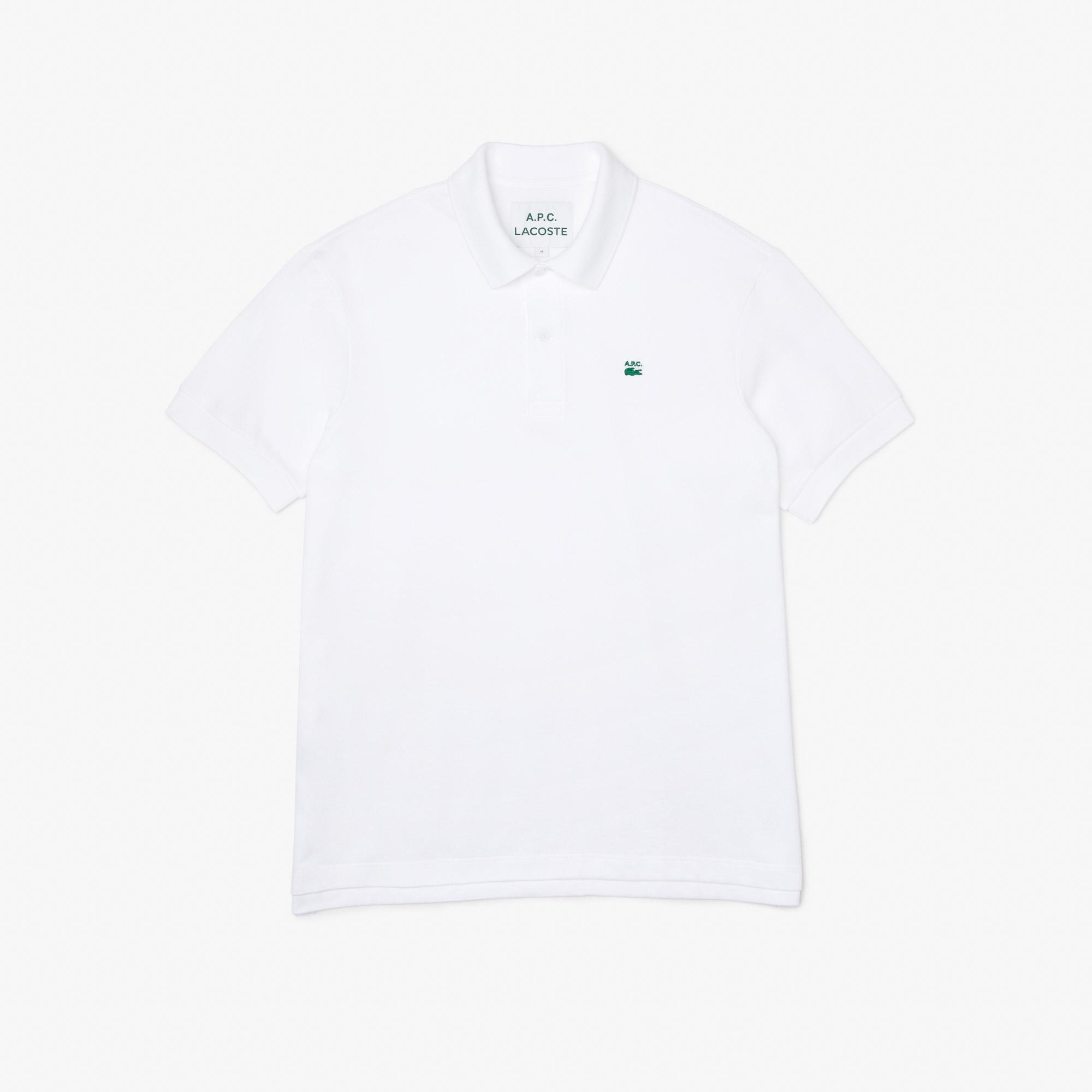 Lacoste X A.P.C Erkek Relaxed Fit Beyaz Polo. 2