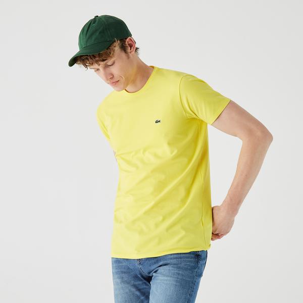 Lacoste Erkek Slim Fit Bisiklet Yaka Sarı T-Shirt