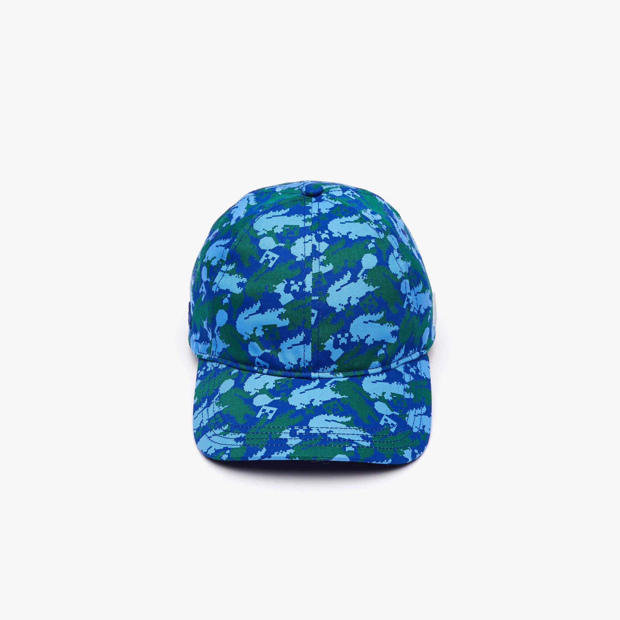 Lacoste X Minecraft Unisex Desenli Mavi Şapka. 4