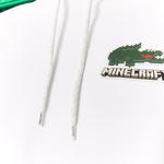 Lacoste X Minecraft Unisex Regular Fit Kapüşonlu Baskılı Beyaz Sweatshirt
