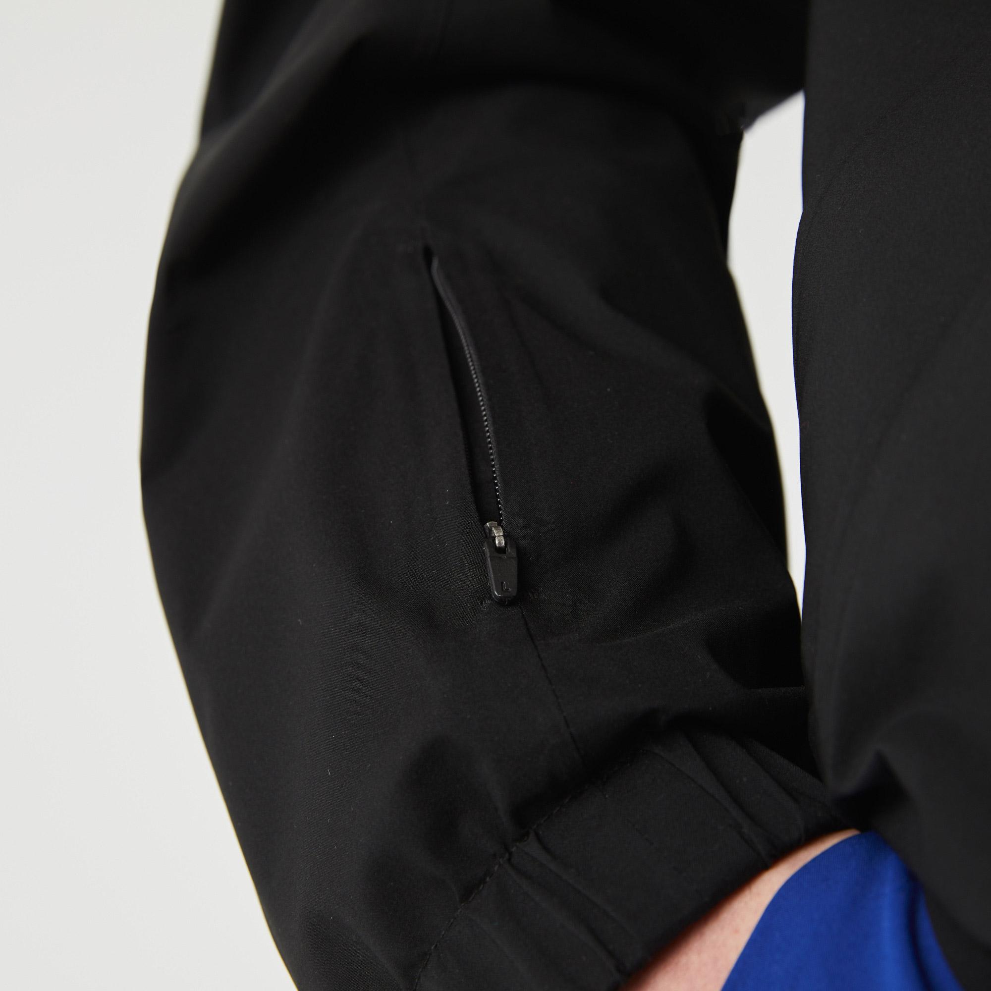 Lacoste Active Erkek Suya Dayanıklı Kapüşonlu Siyah Ceket. 12