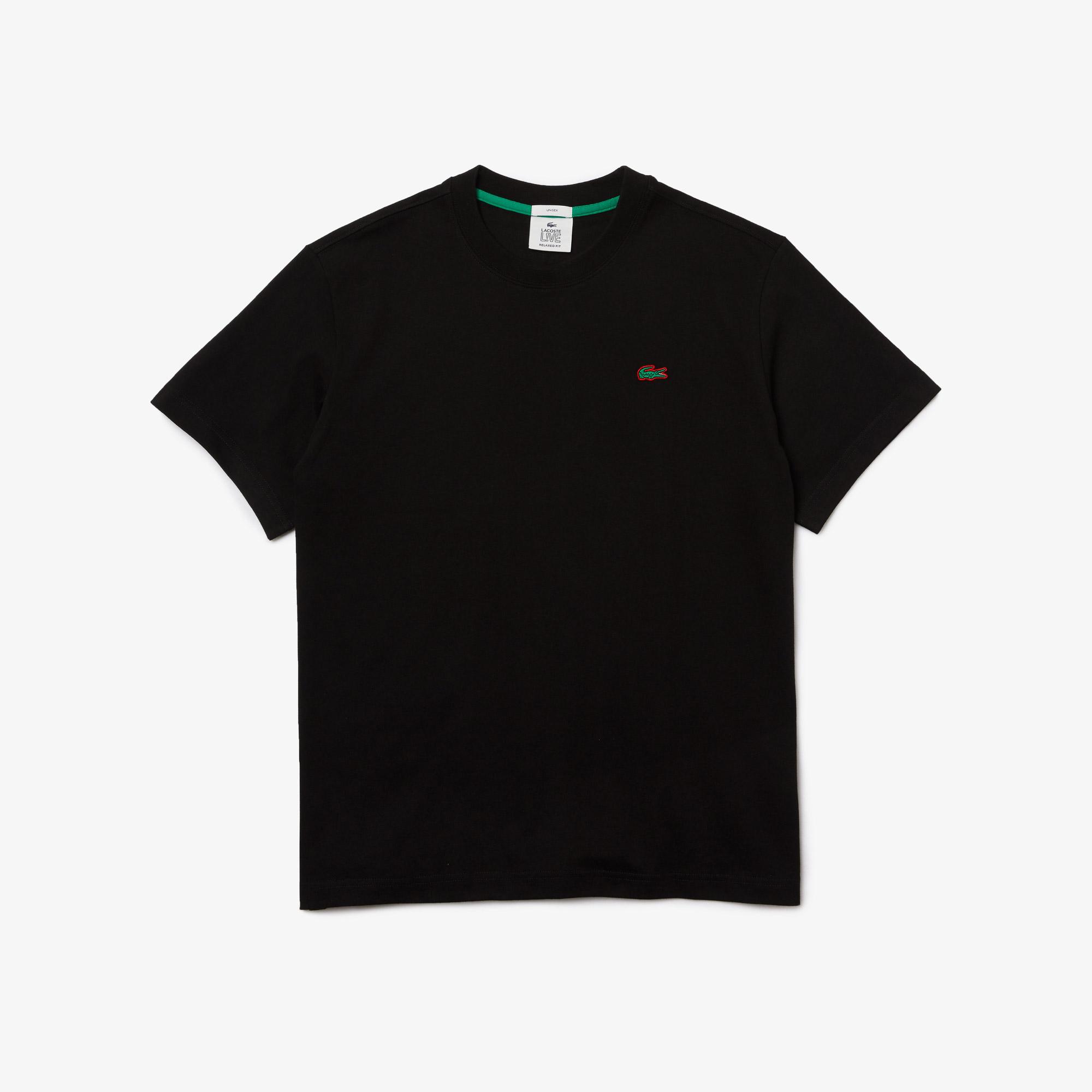 Lacoste L!VE Unisex Relaxed Fit Bisiklet Yaka Siyah T-Shirt. 6