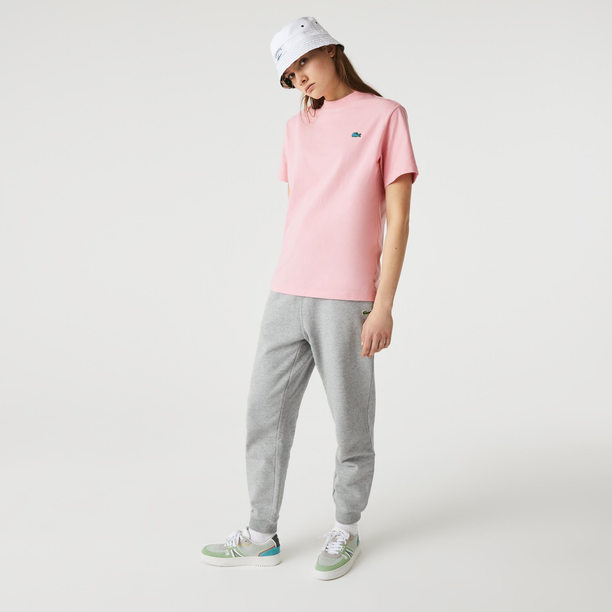 Lacoste L!VE Unisex Relaxed Fit Bisiklet Yaka Pembe T-Shirt. 3