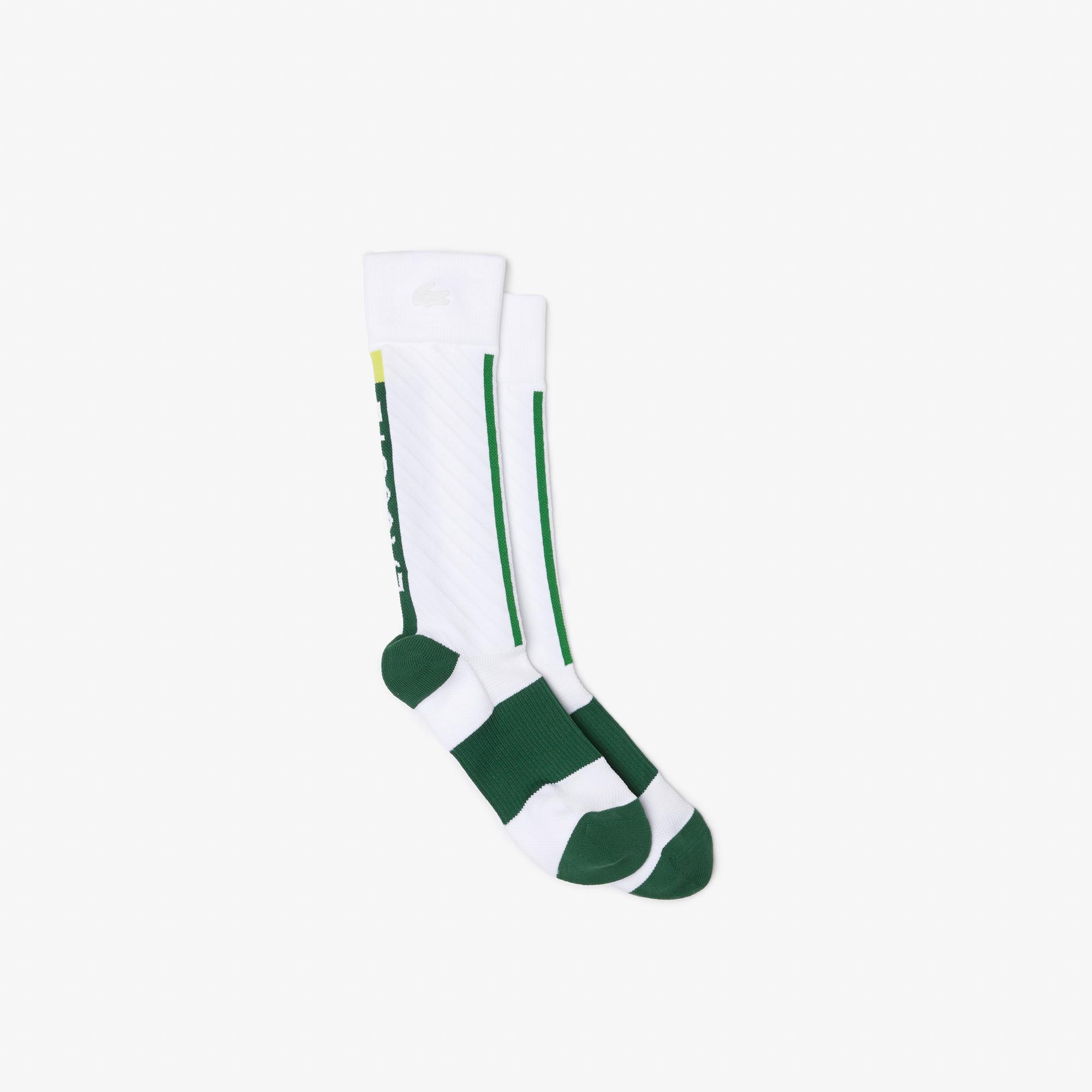 Lacoste SPORT Active Erkek Uzun Renk Bloklu Beyaz Çorap. 2