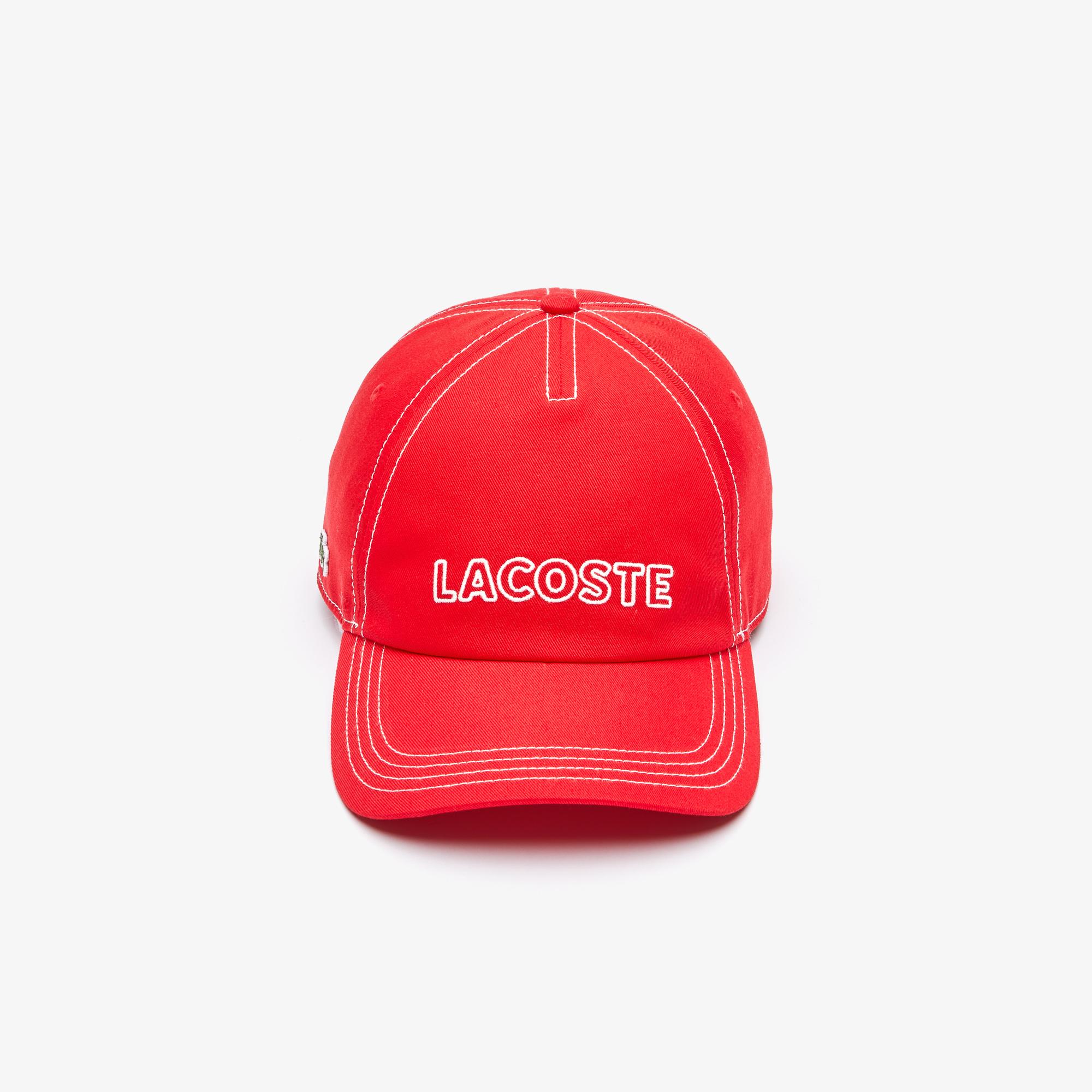 Lacoste Erkek Baskılı Kırmızı Şapka. 4