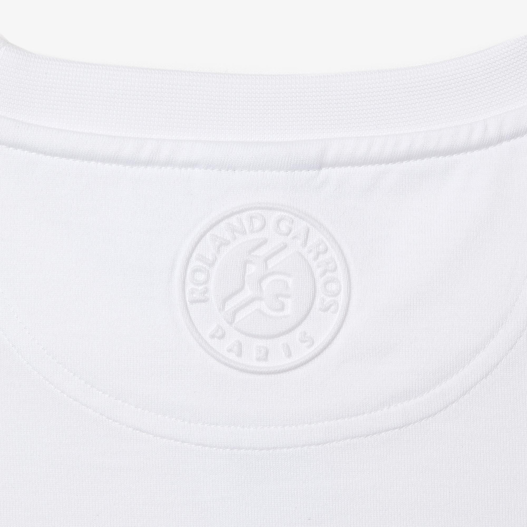 Lacoste Roland Garros Erkek Regular Fit Bisiklet Yaka Baskılı Beyaz T-Shirt. 8