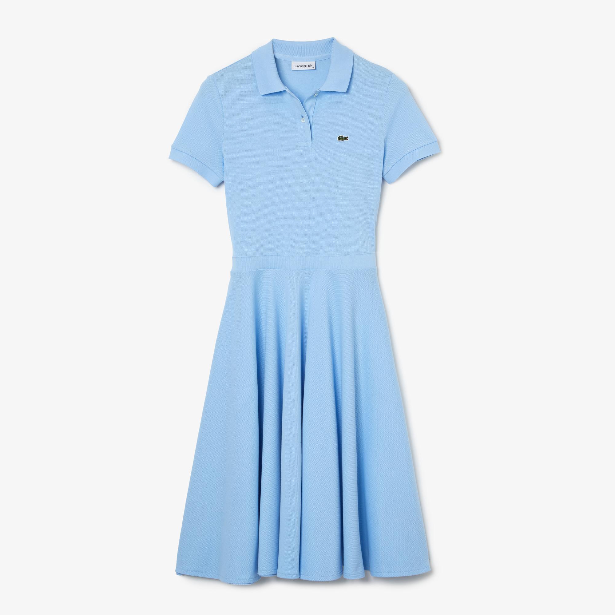 Lacoste Kadın Loose Fit Kısa Kollu Polo Yaka Mavi Elbise. 5