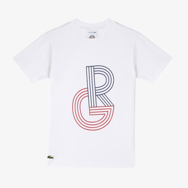 Lacoste Sport Roland Garros Çocuk Bisiklet Yaka Baskılı Beyaz T-Shirt