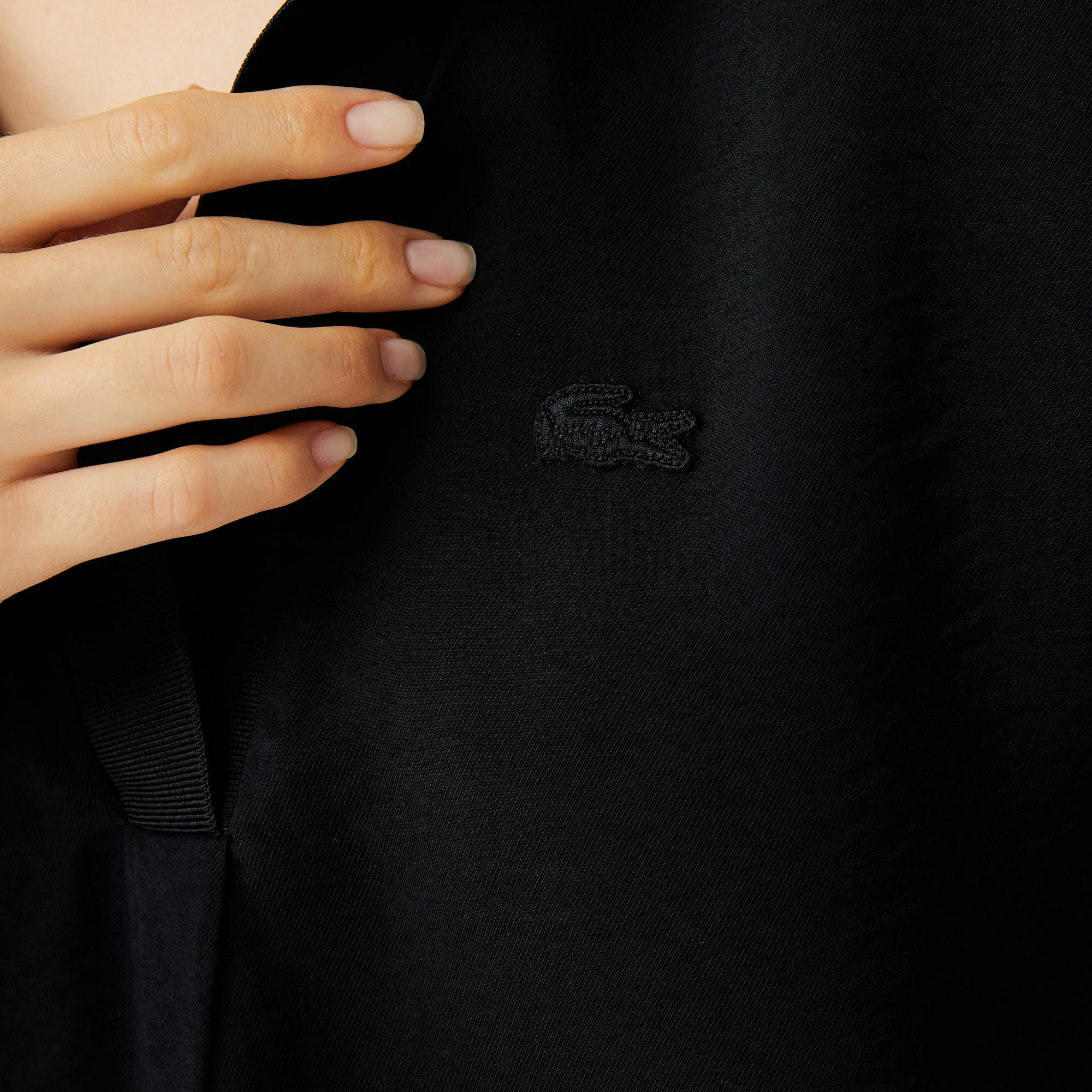Lacoste Kadın Relaxed Fit Truvakar Kollu Gömlek Yaka Siyah Bluz. 5